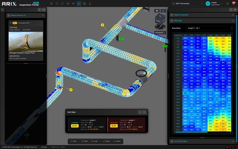 Interactive 3D inspection results in the ARIX Portal